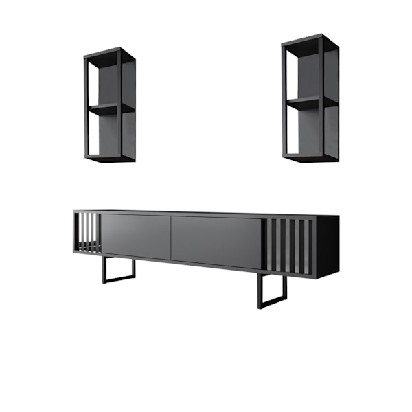 Olohuoneen huonekalusetti Chrome Line Set - antrasiitti, musta