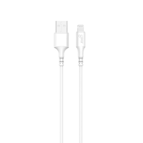 GEAR Ladekabel Lightning til USB-A 0,3 m hvidt rundt kabel