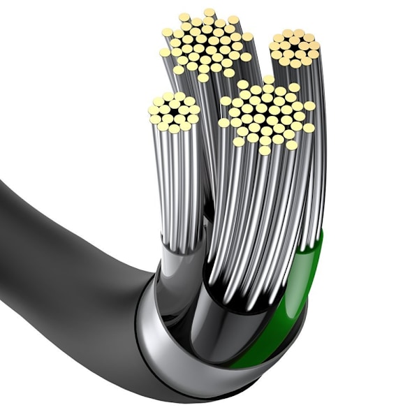 Överlägsen kabel för iPhone USB - Lightning 2.4A 1m svart