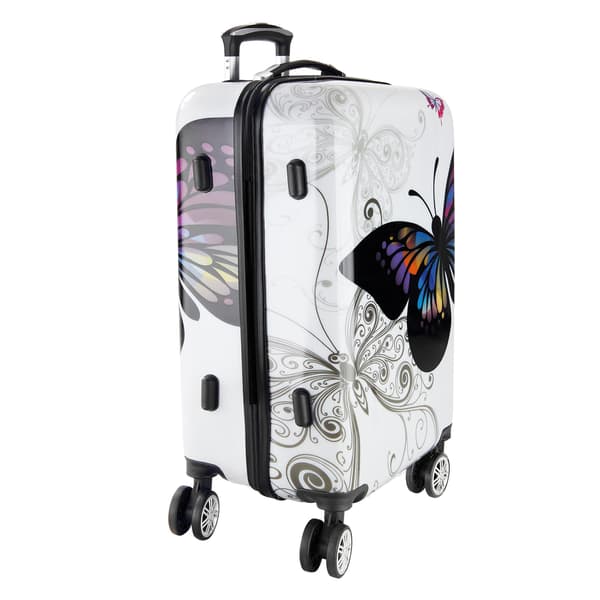 Hård kuffertsæt, 4 dele, 98L til 7L, sommerfugledesign