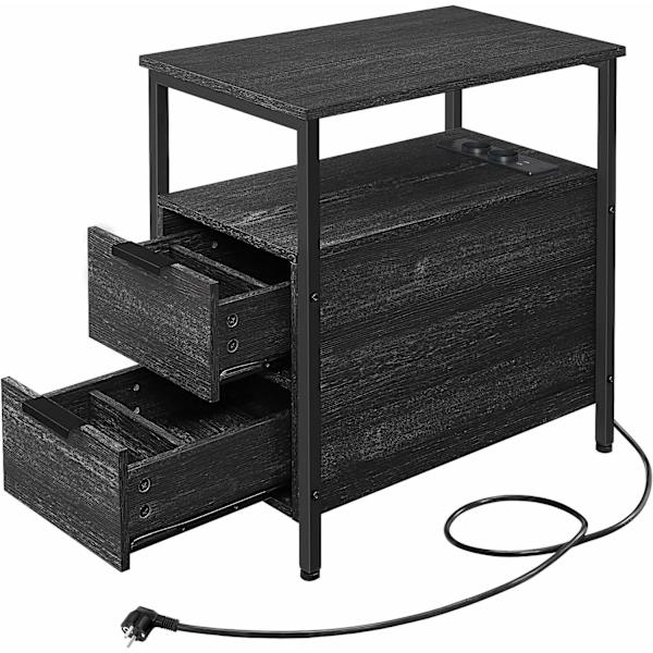 Rustikt sidebord med indbygget Power Strip og opbevaring