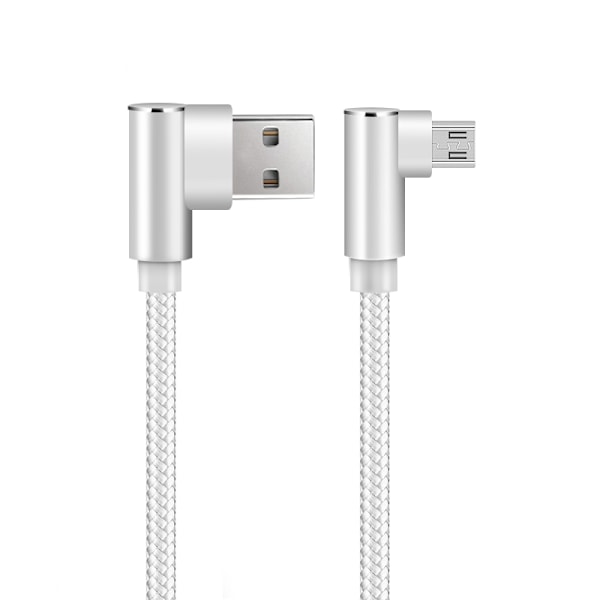 SIGN Vinklet USB-A til Micro-USB Kabel 1m - Hvid