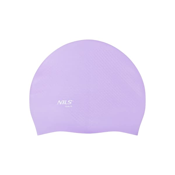 Violet silikone badehætte, ensfarvet, prikker design