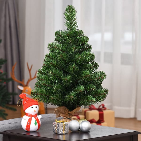 Kunstigt juletræ til bordplade, 60 cm, batteri, 67 grene