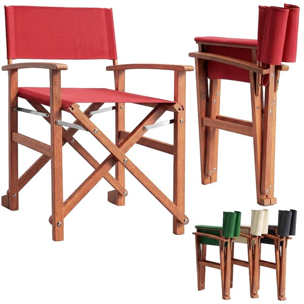Rød eukalyptus instruktørstol, foldbar, 160 kg kapacitet