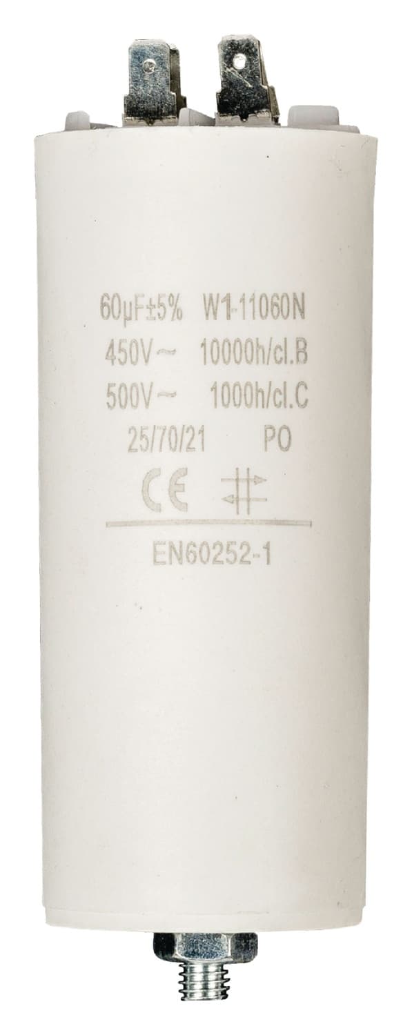 Kapacitor 450V + Earth 60.0uf / 450 v + Aarde
