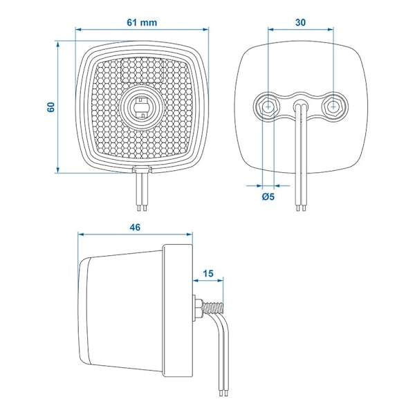 Takavalot 9-30V punainen 61 x 61 mm LED