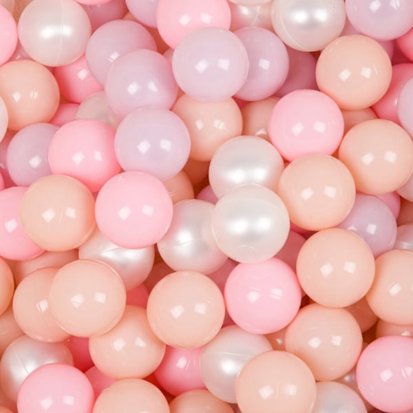 Set med 200 bollar för en torr pool, rosa och persika, 12