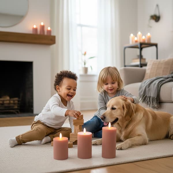 LED flammeløse vokslys, sæt med 3