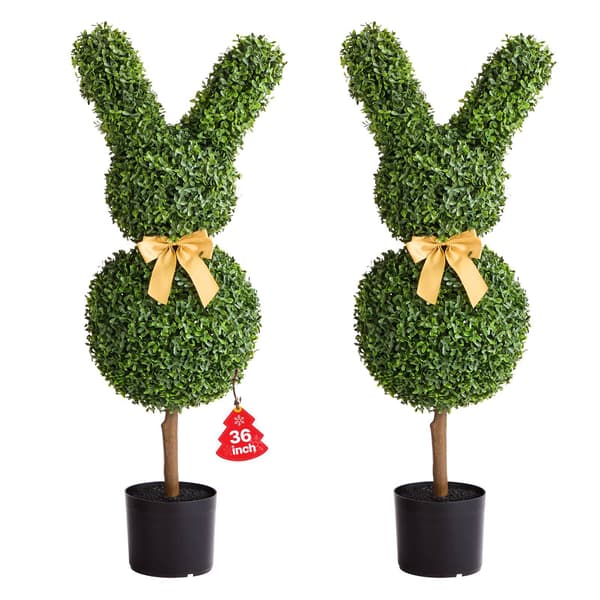Konstgjord buxbom, topiary, set om 2, 91 cm