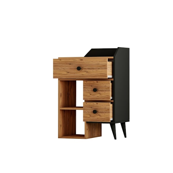 Kommode Star - Atlantic Pine, Sort