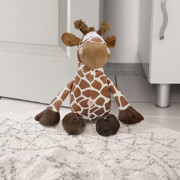 Giraffe dørstop – fluffy, sød, funktionel