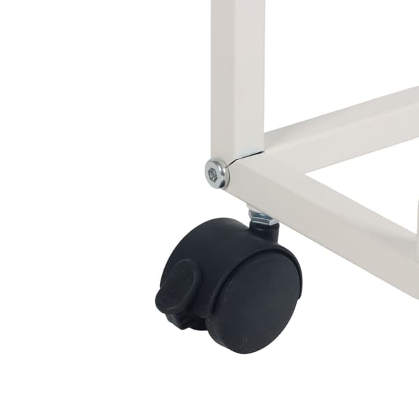 C-formet sidebord med hjul – trælignende bordplade