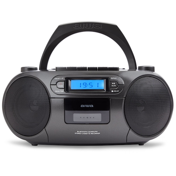 Kassetteradio CD/FM-radio/kassettebånd/USB/BT Sort