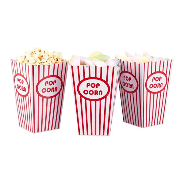 Popcorn-pussit, 72 kpl, punainen/valkoinen