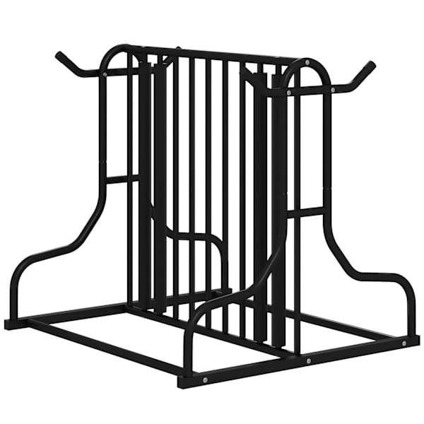 Cykelstativ, Multistander, Vejrbestandig, Til Op Til 4 Cykler, På Begge Sider, Stål, Sort, 90X80X80Cm
