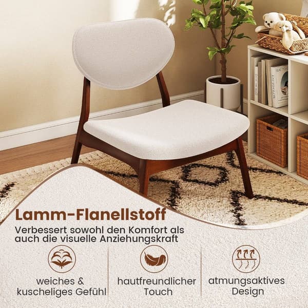 Nojatuolisetti sivupöydällä, beige, 3-osainen