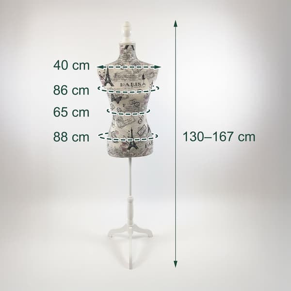 Kvinnlig klädform, justerbart stativ, storlek 36/38