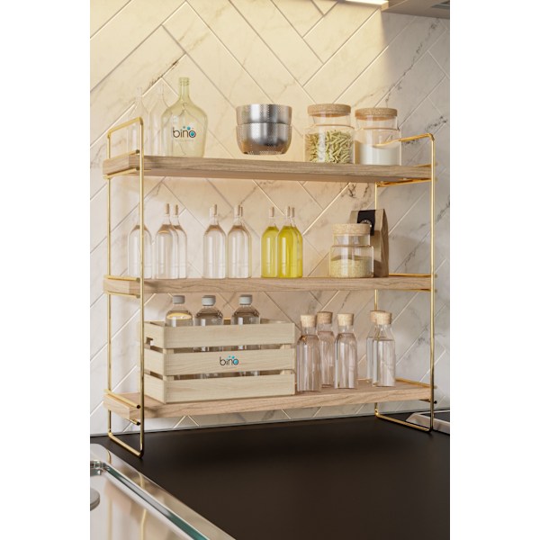 Vägghylla Masa Üstü 3 Katlı Organizer, Servis Rafı