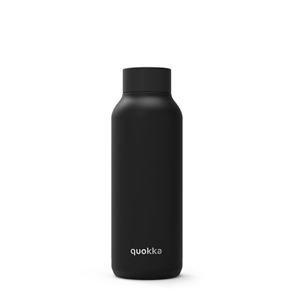 Quokka Solid - Ruostumattomasta teräksestä valmistettu kaksiseinämäinen tyhjiöeristetty vesipullo, kannettava termospullo 510 ml (Jet Black)