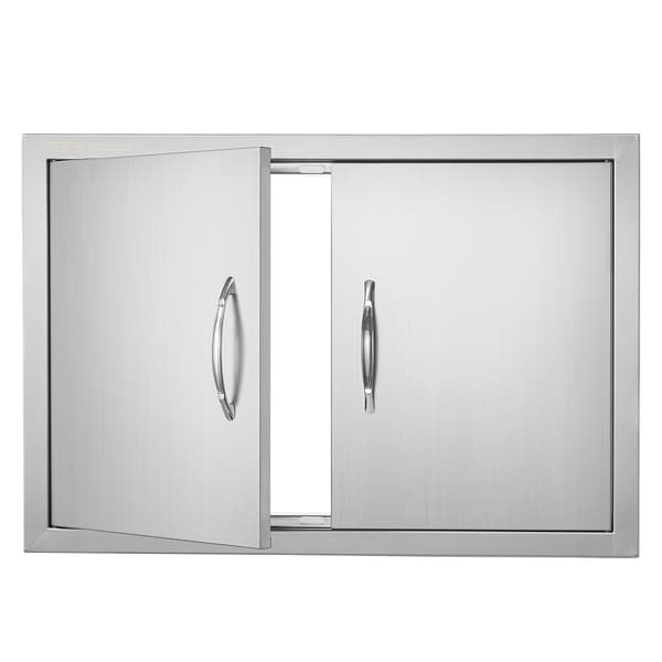 Grilldörr, dubbel rostfritt stål, 711x482 mm