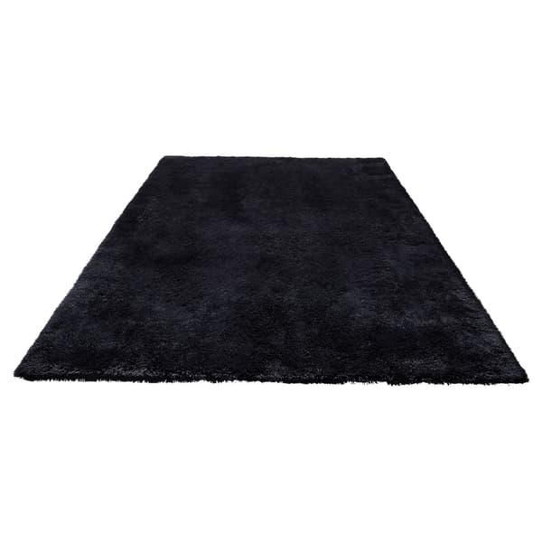 Plys Shag tæppe 2,4x3,2 m, skridsikkert, sort