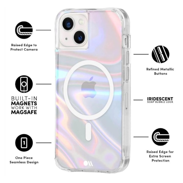 Case-Mate Soap Bubble MagSafe - iPhone 15 Plus etui (iriserende)