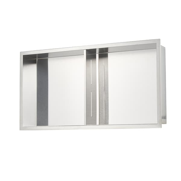 Brusniche, 25 x 13 tommer dobbelt hylde 304 rustfrit stål