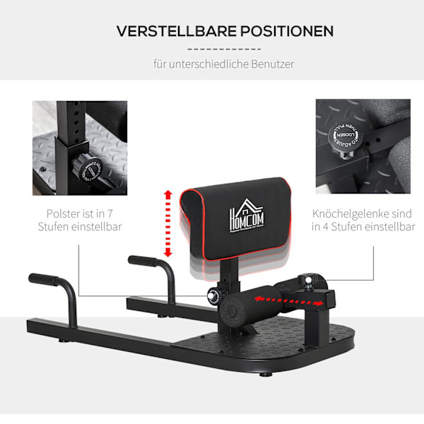 Sissy Squat Squat Trainer Ben Mavetræner 3I1 Justerbar Op Til 120 Kg Stål Sort 50X97X44,5-56,5Cm