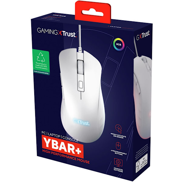 GXT 924W Ybar+ Gaming Mus Hvid
