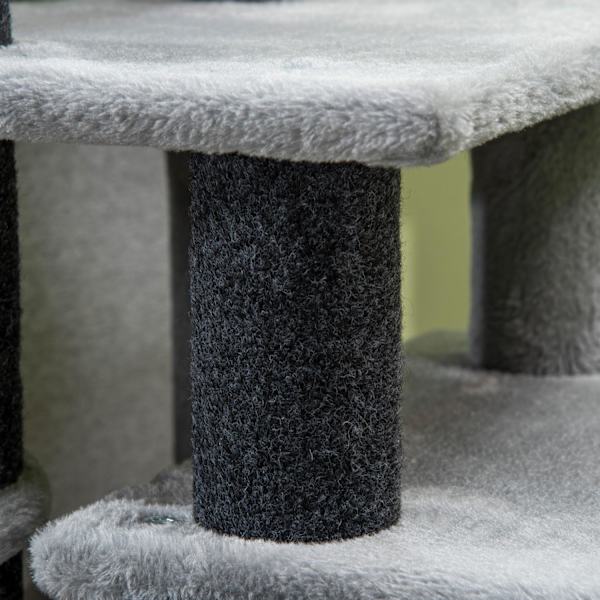 Pet Stairs 3/4 Trin Kattetrapper Med Sovehule & Hængende Play Ball Spånplade Plys