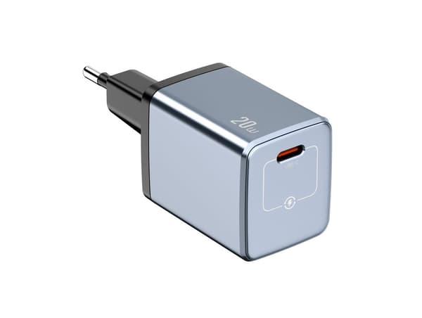 NEXTBATT 20W hurtigoplader | USB-C | Sort/Grå