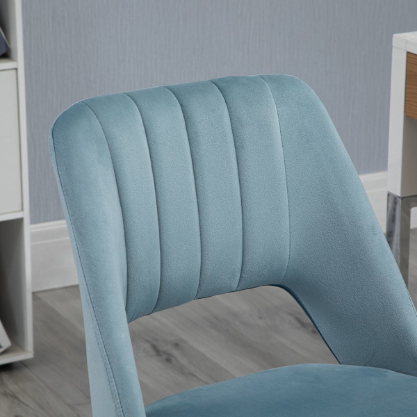 Kontorstol Drejestol Skrivebordsstol Højdejusterbar 360° Roterbar Kammusling Design Foam Velvet Polyester