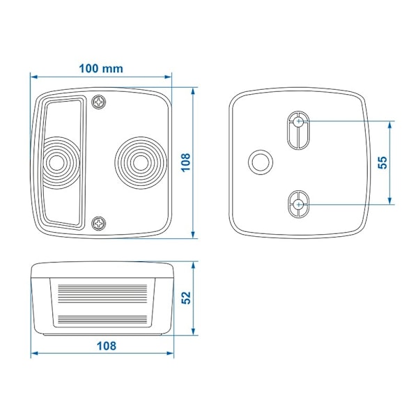 Baglygte 4 funktioner 98x104mm PM