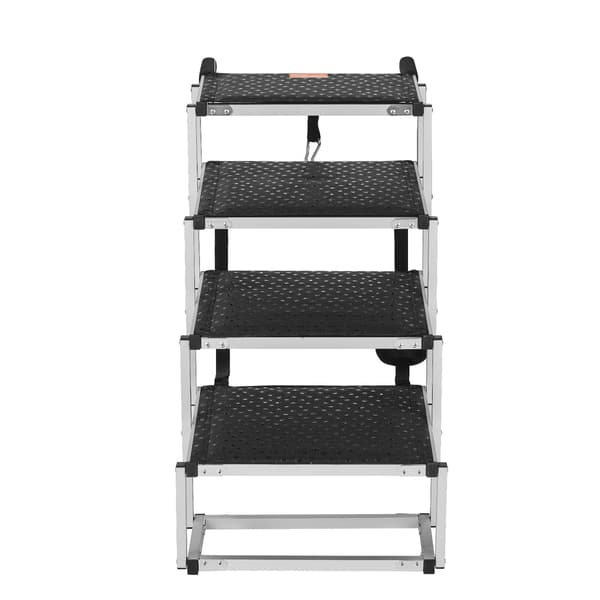 Hopfällbar hundtrappa för bil, 4-stegs aluminium 150 lb