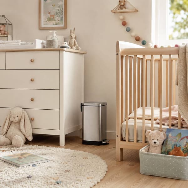Pedalspand i rustfrit stål, 15 l – softclose, slankt design