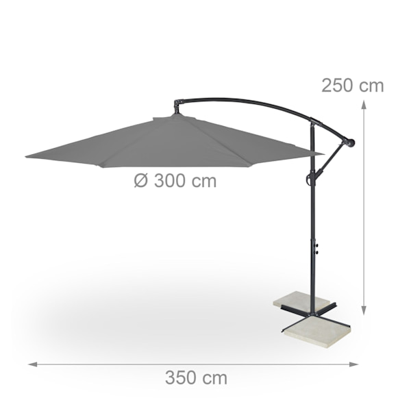 Frithængende parasol 300 cm
