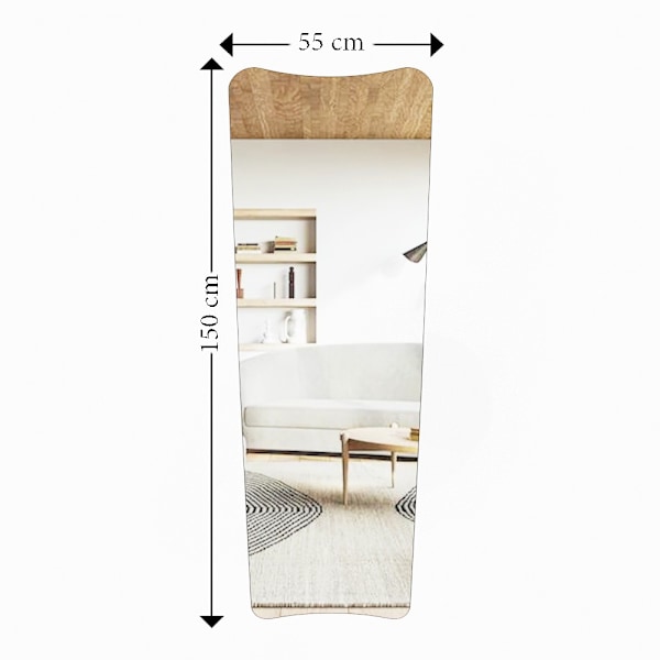 Cheval Mirror Vitros - Transparent, Svart
