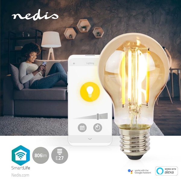 SmartLife LED Glødepære | Wi-Fi | E27 | 806 lm | 7 W | Varm Hvid