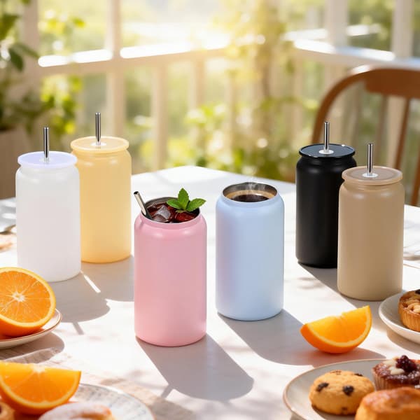 Sublimeringsglas, 12-pack 473 ml, lock och sugrör