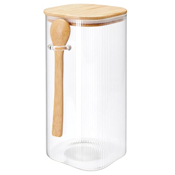 Glasbeholder til madopbevaring med bambuslåg, 1,5 l