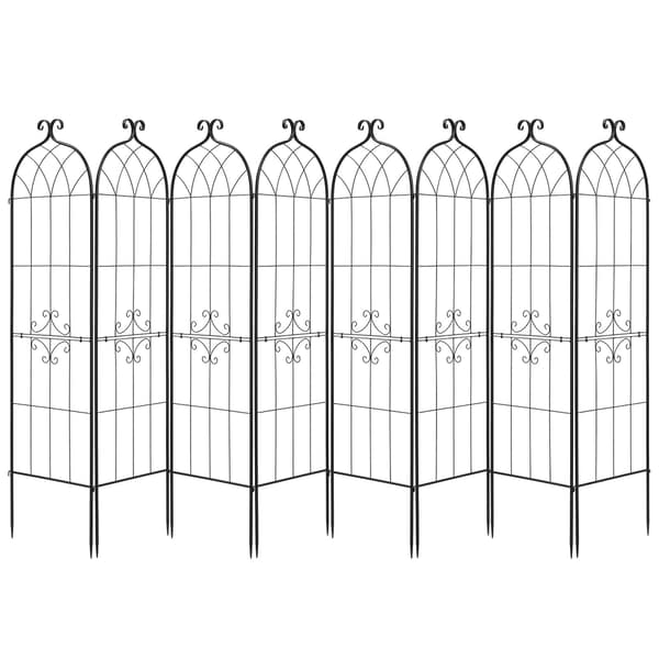Rosenträdgårdsspaljer, 8-pack 180 x 52,5 cm stålpaneler