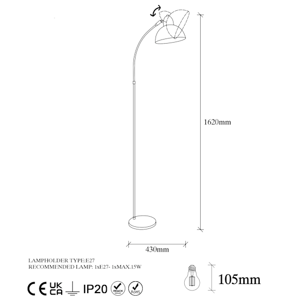 Gulvlampe Varzan - 10855