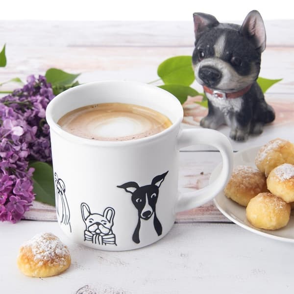 Keramisk krus hvide hunde 500 ml