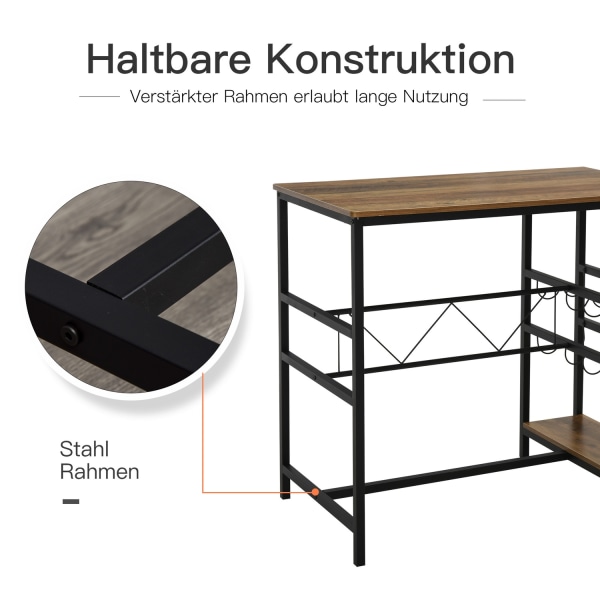 Barbordssæt, Barbord Med 2 Barstole, 3-Delt Køkkenbordssæt Med F