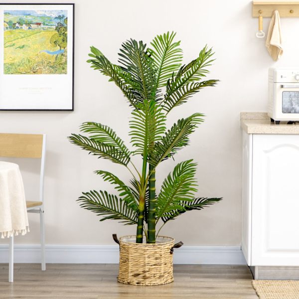 Konstgjord Palm Konstgjord Växt Cementfyllning 150Cm Inomhusgrön