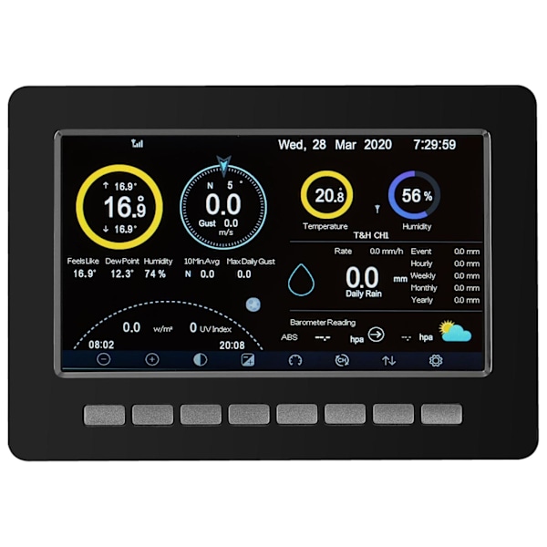Trådlös solväderstation 7in1 LCD WiFi 100m