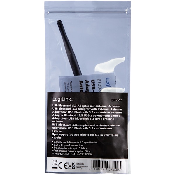 USB-adapter Bluetooth 5.3 med antenn 150 m