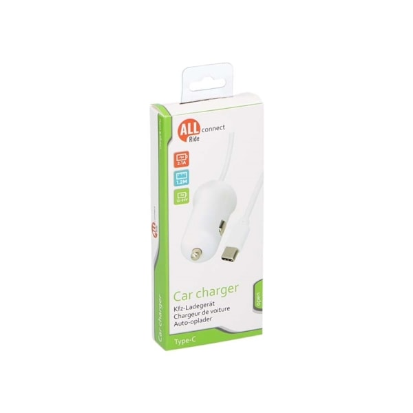 Allride Connect 2.0 tupakansytyttimen laturi, USB-C, 2.1A,