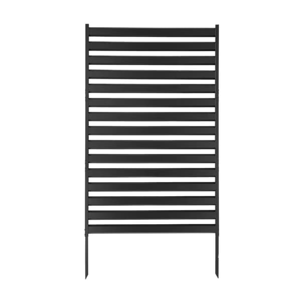 Fritstående metalskærm, 91 x 183 cm, sort